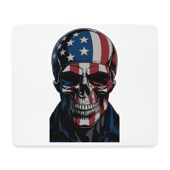 USA Totenkopf - Patriot Skull Design - Mouse Pad (horizontal) - white - Front