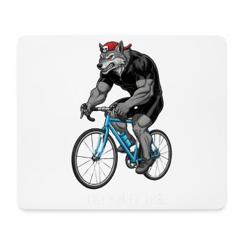 Cycliste Wolf Vélo de route Vélo de montagne Vélo sportif - Tapis de souris (format paysage) - blanc - Devant