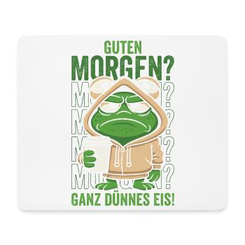 Morning frog in hoodie with coffee mug - Mouse Pad (horizontal) - white - Front
