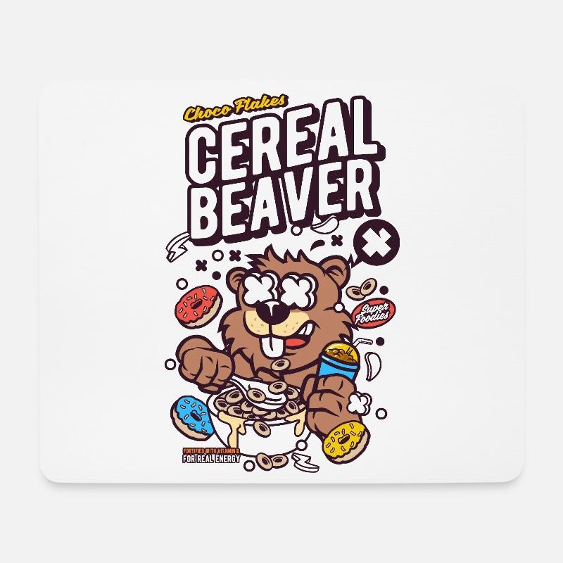 Cereal Beaver - Mouse Pad (horizontal) - white