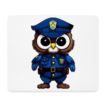 Owls Policier / Oiseau de la Police - Tapis de souris (format paysage) - blanc - Devant