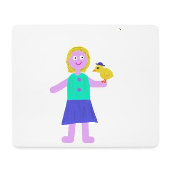 Smiling Girl Chick Chicken - Mouse Pad (horizontal) - white - Front