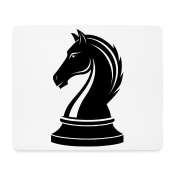 Cheval d’échecs - Tapis de souris (format paysage) - blanc - Devant