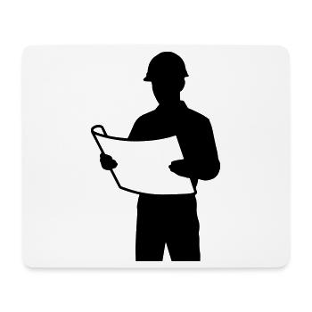 Architect T-shirt - Engineer Blueprint Design - Mouse Pad (horizontal) - white - Front
