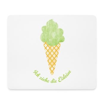 Eis grün Pistazie Pause Sommer coole Quotes Waffel - Mousepad (Querformat) - Weiß - Vorne