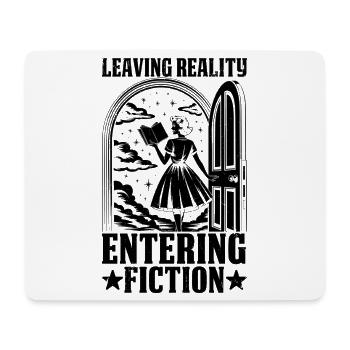 Leaving Reality entering fiction leseratte bücherw - Mousepad (Querformat) - Weiß - Vorne
