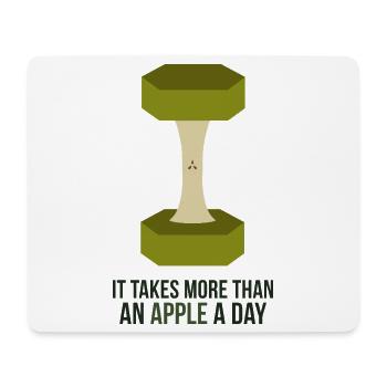 Fitness Motivation Apple Gym Spruch - Mousepad (Querformat) - Weiß - Vorne