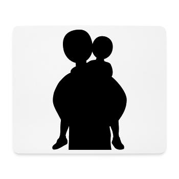Silhouette familiale Les parents Enfants aiment ensemble - Tapis de souris (format paysage) - blanc - Devant