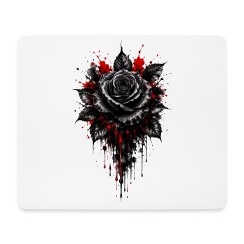 Rose, Schwarze Rose, Rose & Blumen - Mousepad (Querformat) - Weiß - Vorne