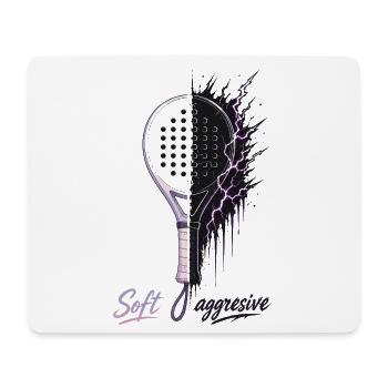 Néon Padel doux et agressif - Tapis de souris (format paysage) - blanc - Devant