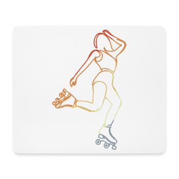 Rollschuhläuferin Skizze - Mousepad (Querformat) - Weiß - Vorne