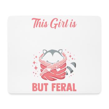 Cute But Feral Trash Panda Raccoon - Mousepad (Querformat) - Weiß - Vorne