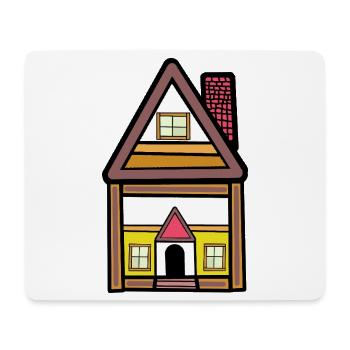 Haus Traumhaus Hütte wohnen Immobilie  - Mousepad (Querformat) - Weiß - Vorne