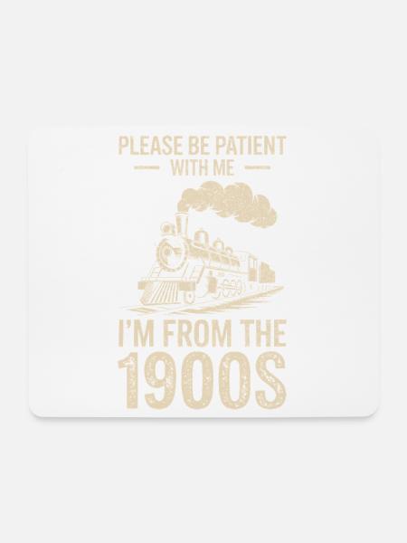 Vater, Vatertag, i'm from the 1900s, Lokomotive - Mousepad (Querformat) - Weiß