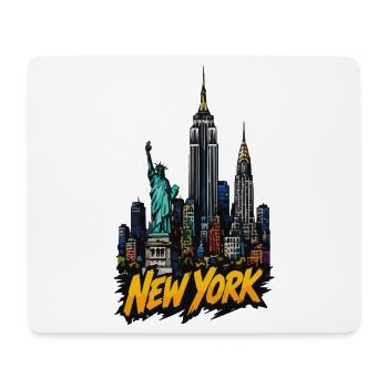 New York Skyline Graffiti Style - Tapis de souris (format paysage) - blanc - Devant