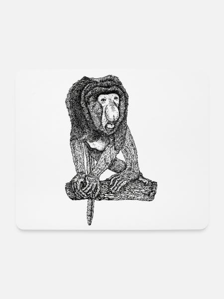 Nasenaffe - Mousepad (Querformat) - Weiß
