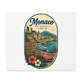 Monaco Retro Küstenreise - Mousepad (Querformat) - Weiß - Vorne