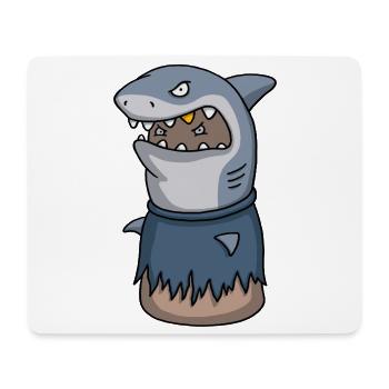 Sharkov – Cartoon Thumb Character - Mouse Pad (horizontal) - white - Front