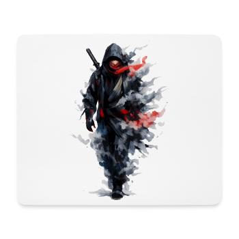 Ninja en voile aquarelle - Tapis de souris (format paysage) - blanc - Devant