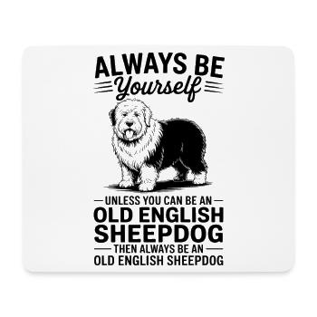Vieux cadeau de la blague du chien de berger anglais : Bobtail - Tapis de souris (format paysage) - blanc - Devant
