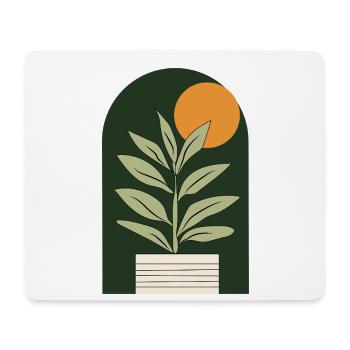 Sun plant in dark green - Mouse Pad (horizontal) - white - Front