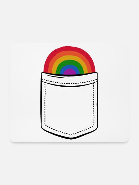 Pride Regenbogen in der Tasche - Brusttasche - Mousepad (Querformat) - Weiß