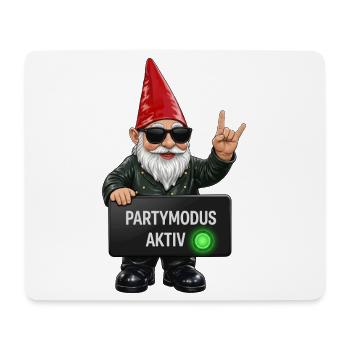Gnom mit Partymodus Aktiv - Mousepad (Querformat) - Weiß - Vorne