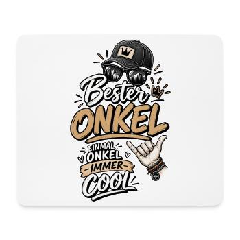 Bester Onkel: Einmal Onkel, Immer Cool - Mousepad (Querformat) - Weiß - Vorne