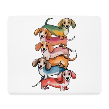  Bunte Dackel Hunde Für Hundefreunde Und Dachshund - Mousepad (Querformat) - Weiß - Vorne