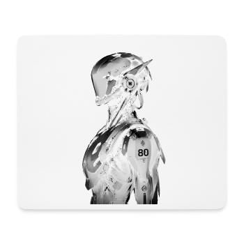 Cyberpunk Knight 80 – Futuristisches Design - Mousepad (Querformat) - Weiß - Vorne