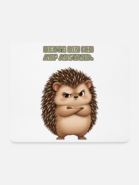 Igel auf Abstand - Mousepad (Querformat) - Weiß