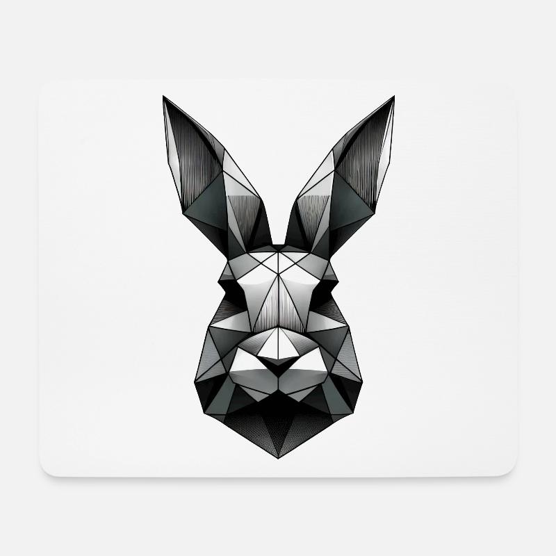 Geometrischer Hase Polygon Kaninchen Design - Mousepad (Querformat) - Weiß