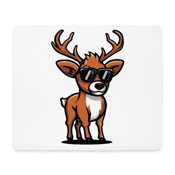 Hirsch Cool Comic - Mousepad (Querformat) - Weiß - Vorne