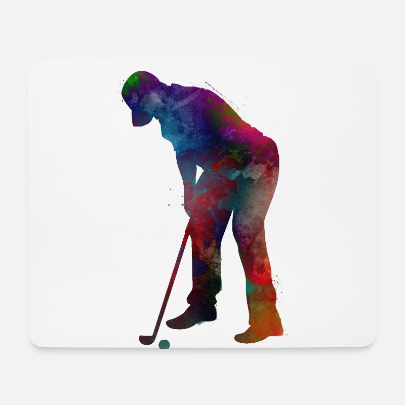 Golfspieler Sport #golf #sport - Mousepad (Querformat) - Weiß