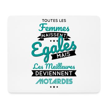 Femmes égales meilleures deviennent motardes - Tapis de souris (format paysage) - blanc - Devant