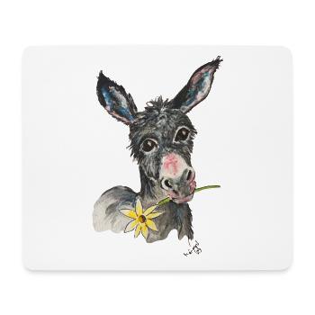 Esel "Bruno" - Mousepad (Querformat) - Weiß - Vorne