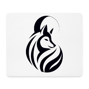 Wolf Tribal - Mousepad (Querformat) - Weiß - Vorne