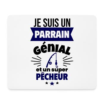 Parrain génial et super pêcheur Pêche Pêcheur - Tapis de souris (format paysage) - blanc - Devant
