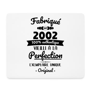 Anniversaire 20 ans - Fabriqué en 2002 - Tapis de souris (format paysage) - blanc - Devant