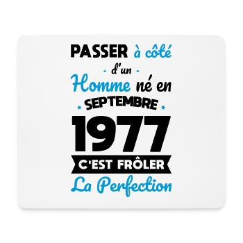 Anniversaire 45 ans - Né en Septembre 1977 - Tapis de souris (format paysage) - blanc - Devant