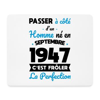 Anniversaire 75 ans - Né en Septembre 1947 - Tapis de souris (format paysage) - blanc - Devant
