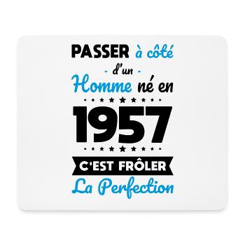 Anniversaire 65 ans - Né en 1957 Perfection - Tapis de souris (format paysage) - blanc - Devant