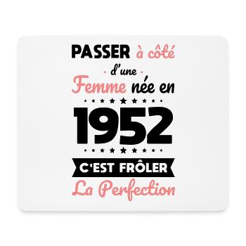 Anniversaire 70 ans - Née en 1952 Perfection - Tapis de souris (format paysage) - blanc - Devant