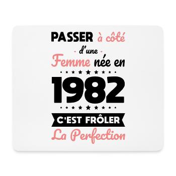 Anniversaire 40 ans - Née en 1982 Perfection - Tapis de souris (format paysage) - blanc - Devant