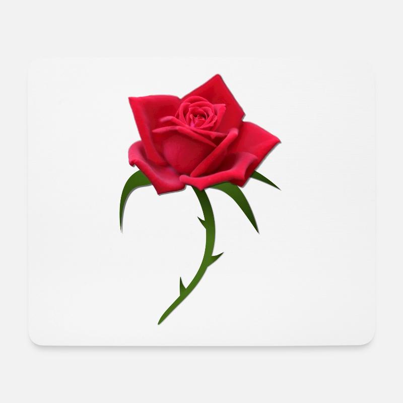 Rose rouge rose rose roses rouges - Tapis de souris (format paysage) - blanc