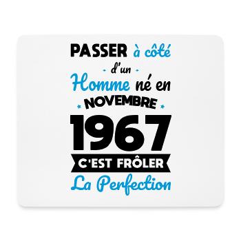 Anniversaire 55 ans - Né en Novembre 1967 - Tapis de souris (format paysage) - blanc - Devant
