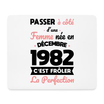 Anniversaire 40 ans - Née en Décembre 1982 - Tapis de souris (format paysage) - blanc - Devant