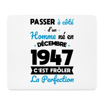 Anniversaire 75 ans - Né en Décembre 1947 - Tapis de souris (format paysage) - blanc - Devant
