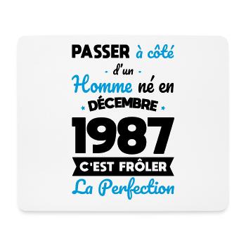 Anniversaire 35 ans - Né en Décembre 1987 - Tapis de souris (format paysage) - blanc - Devant