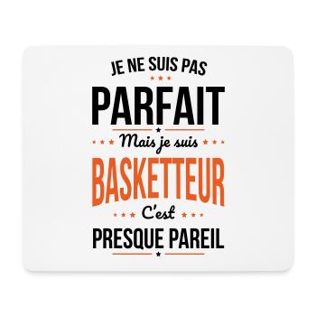 Je ne suis pas parfait mais je suis basketteur - Tapis de souris (format paysage) - blanc - Devant